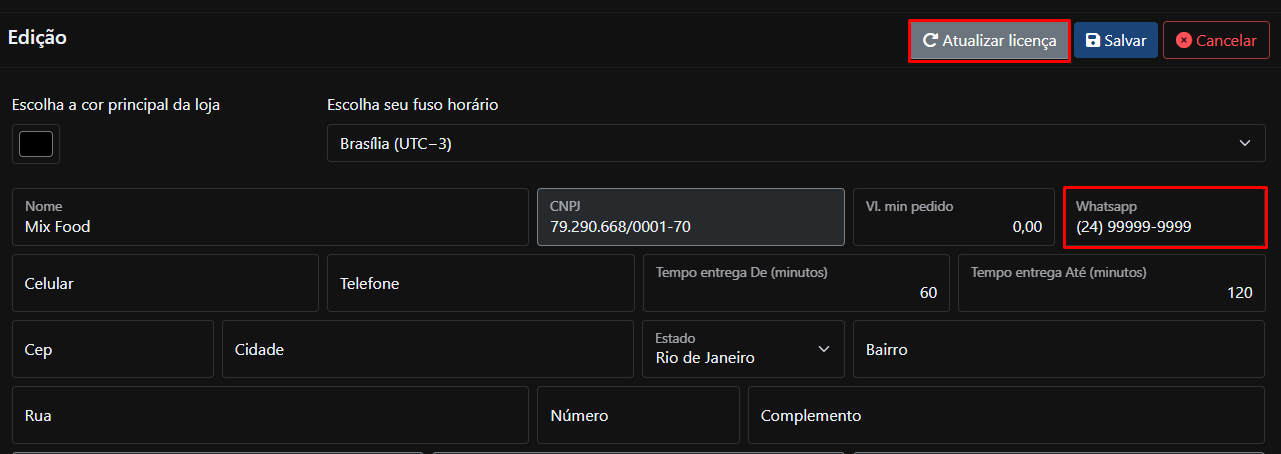 Configuração do WhatsApp