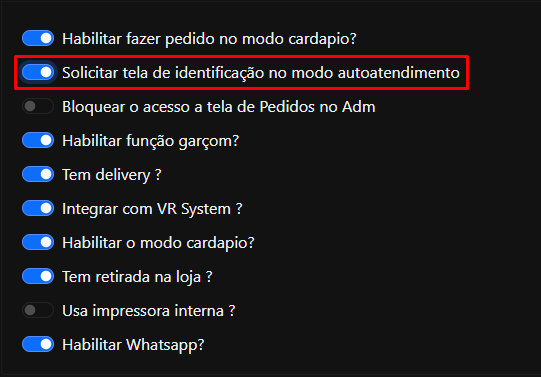 Configuração de identificação