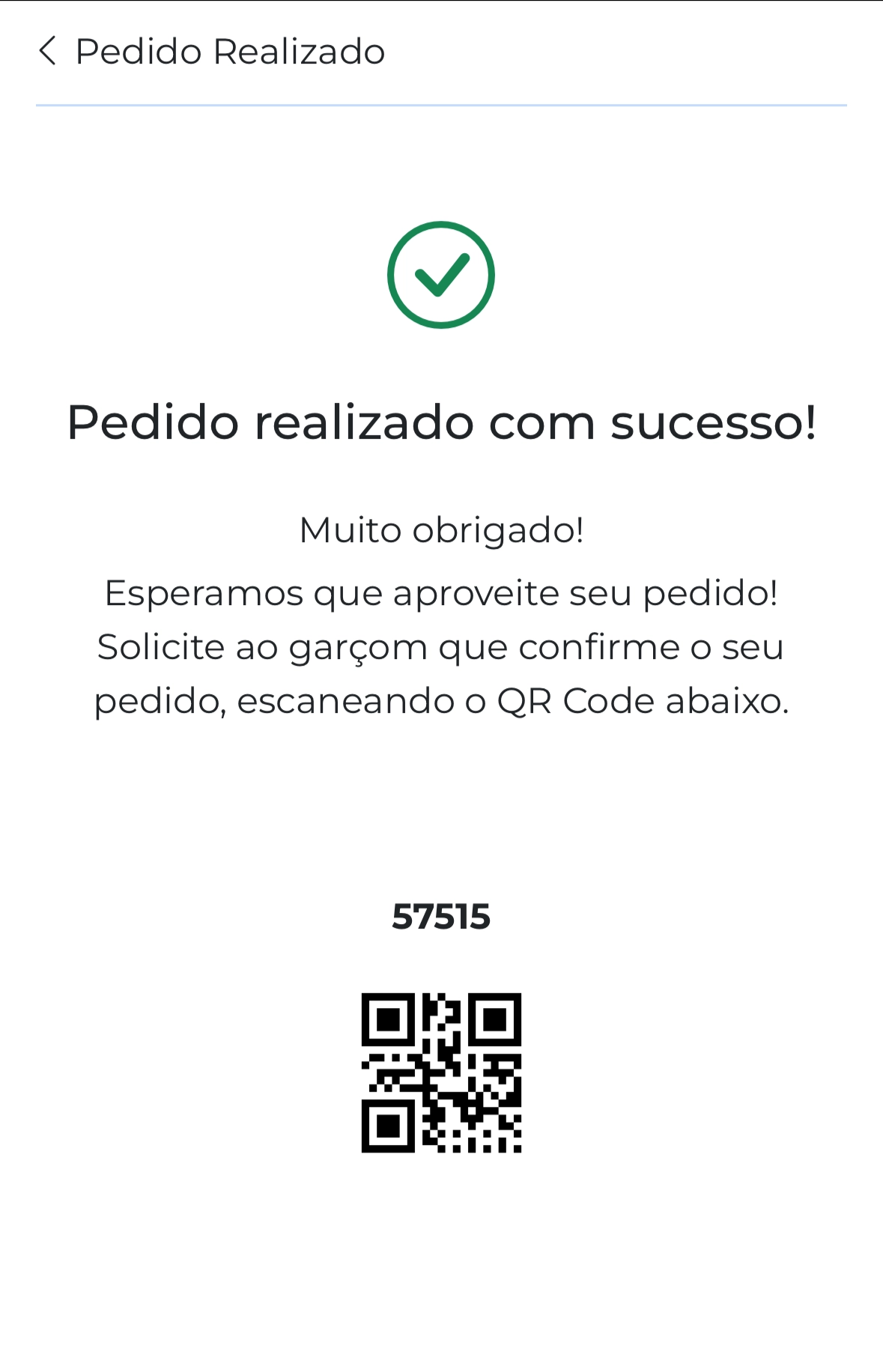 QR Code para o garçom